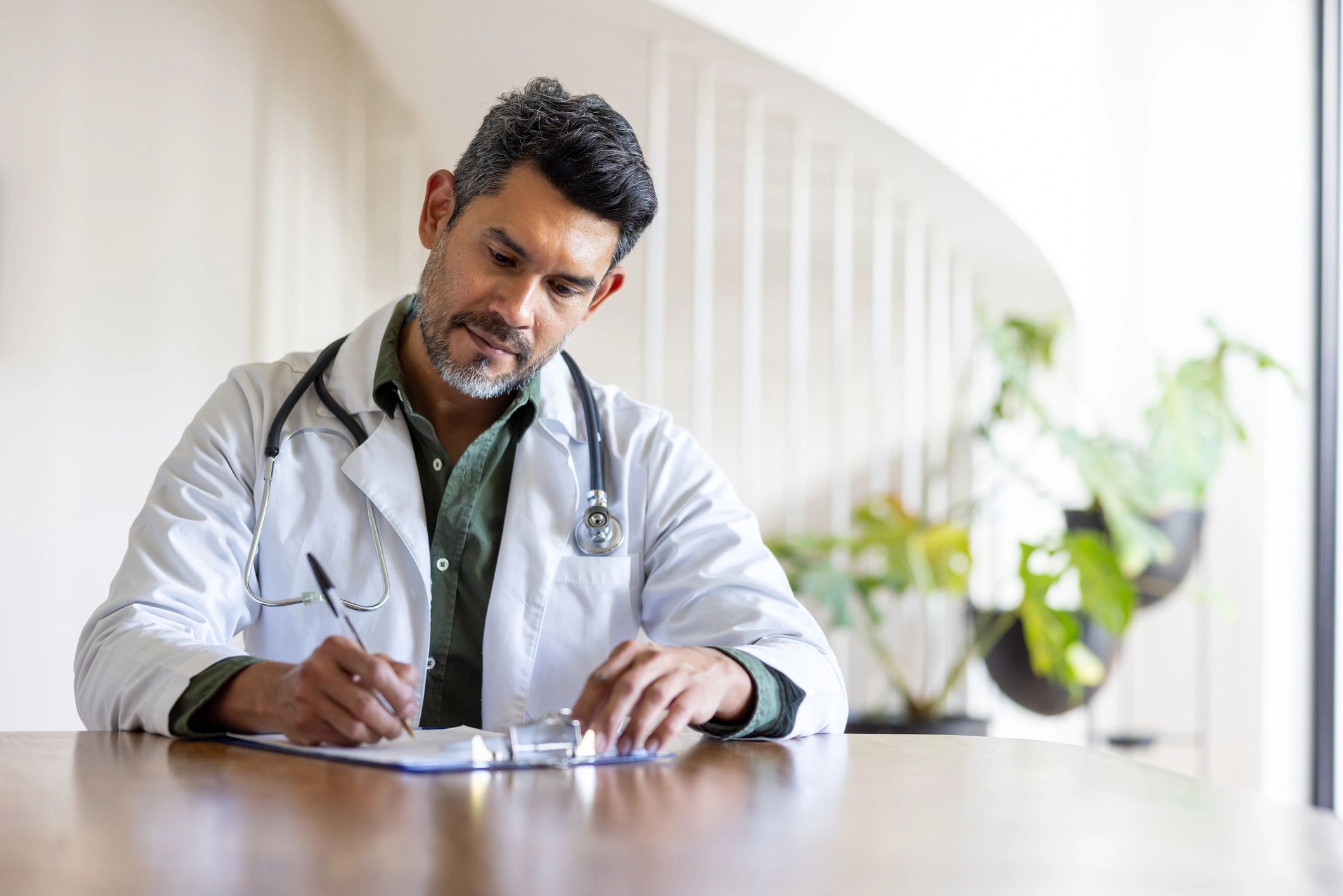 doctor writing health tips